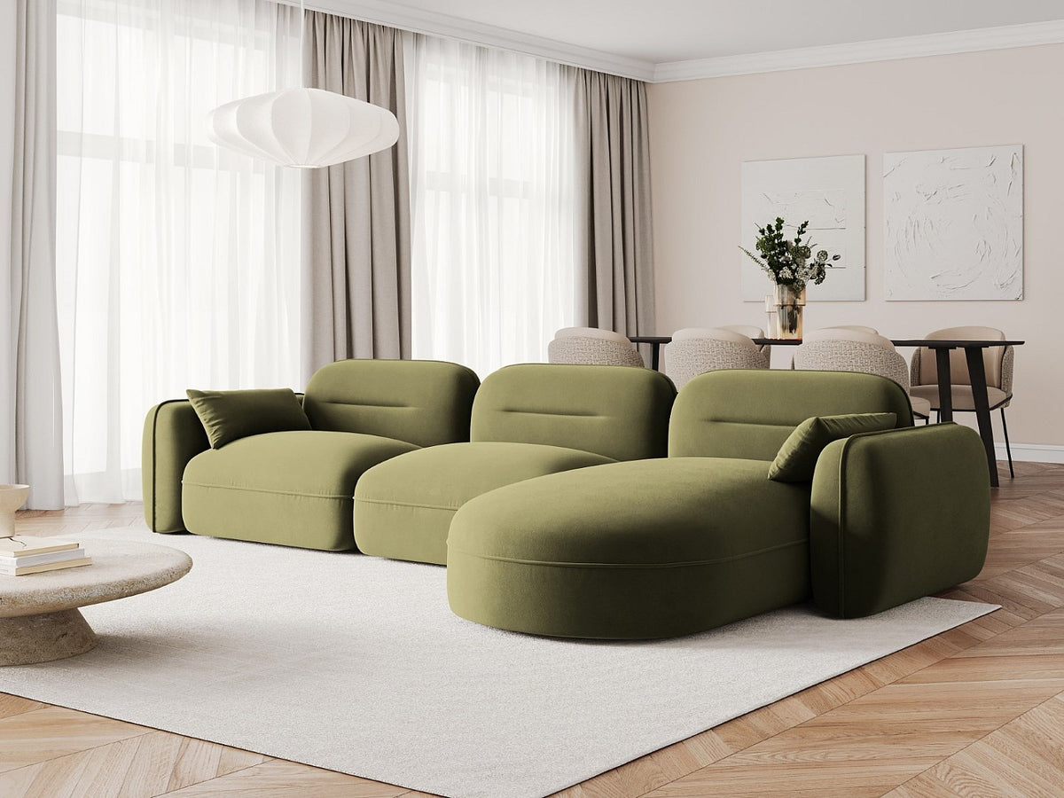 Canapé modulable 4 places vert velours