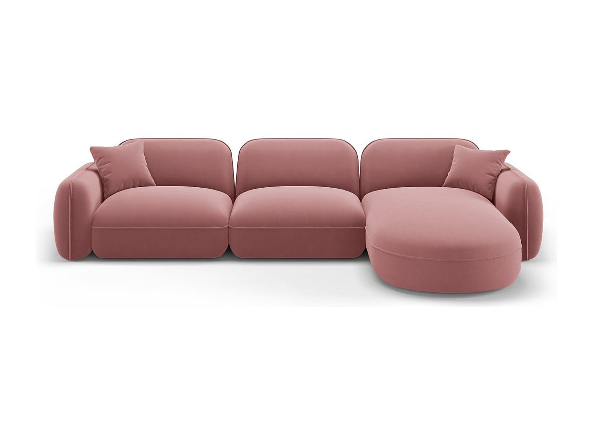 Canapé modulable 4 places rose velours
