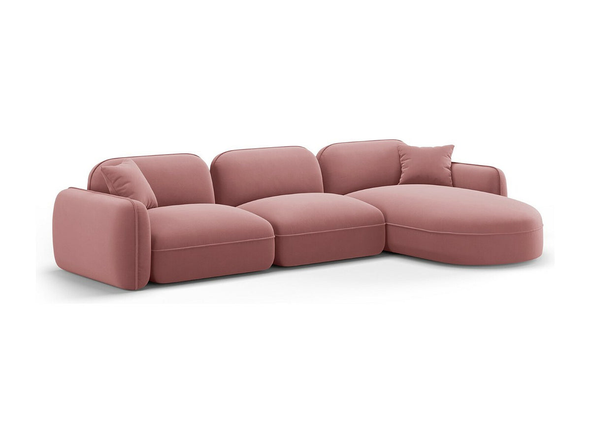 Canapé modulable 4 places rose velours