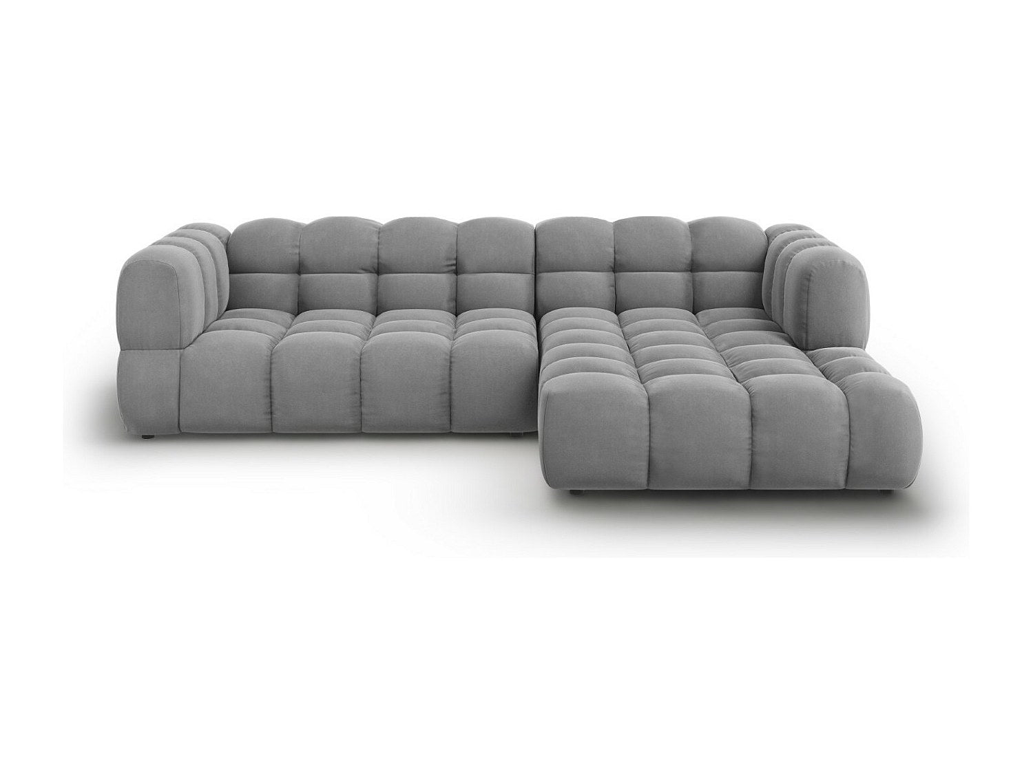 Canapé modulable 4 places gris velours
