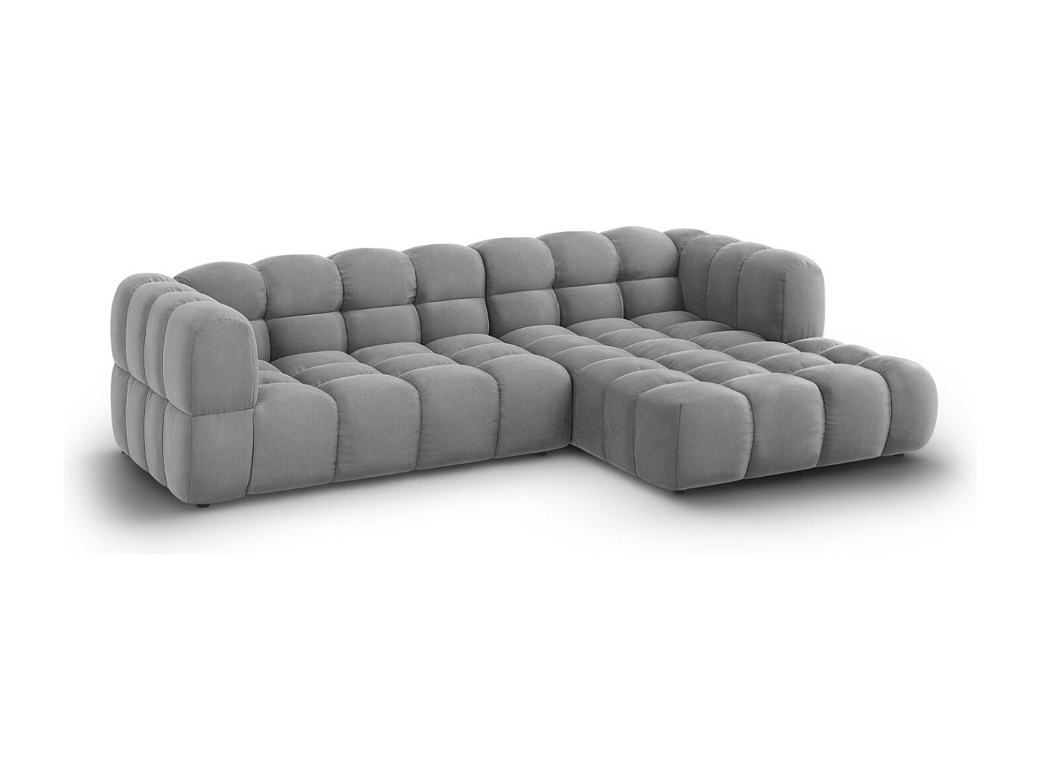 Canapé modulable 4 places gris velours