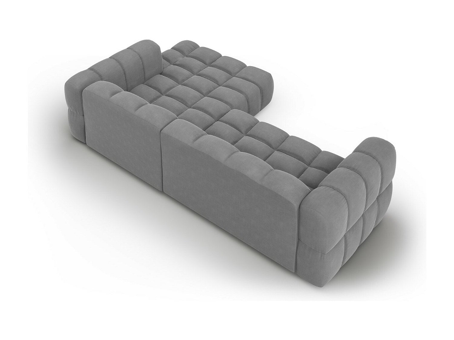 Canapé modulable 4 places gris velours