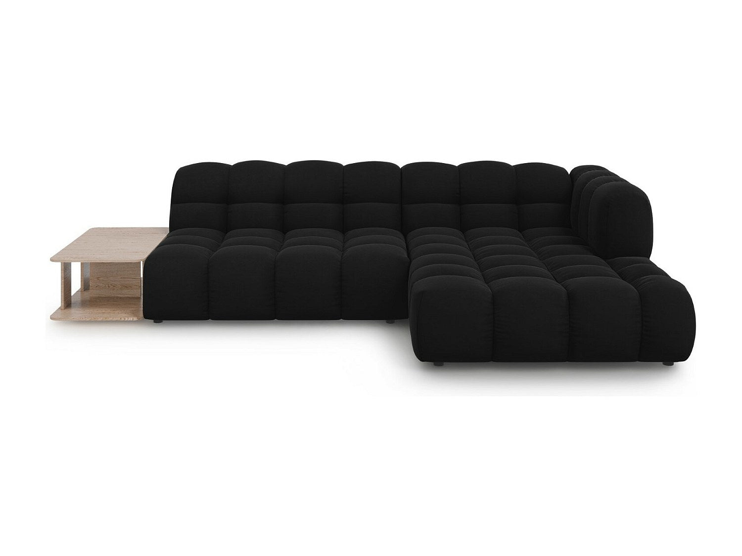 Canapé modulable 4 places noir velours