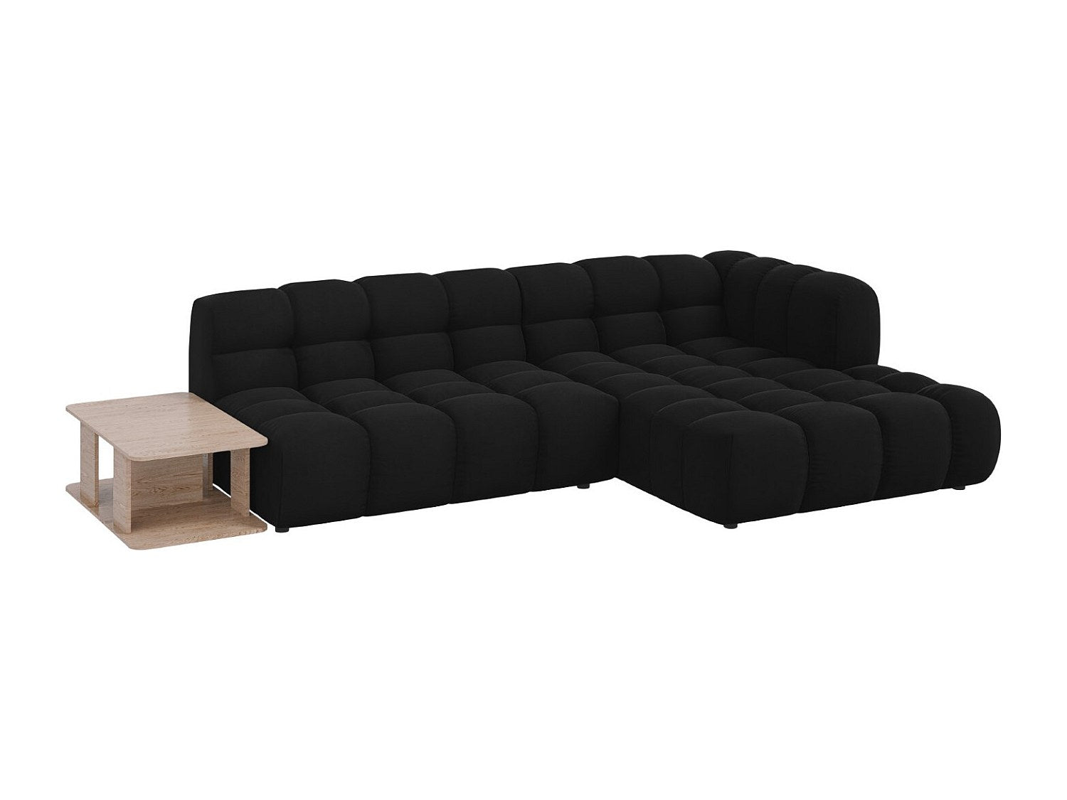 Canapé modulable 4 places noir velours