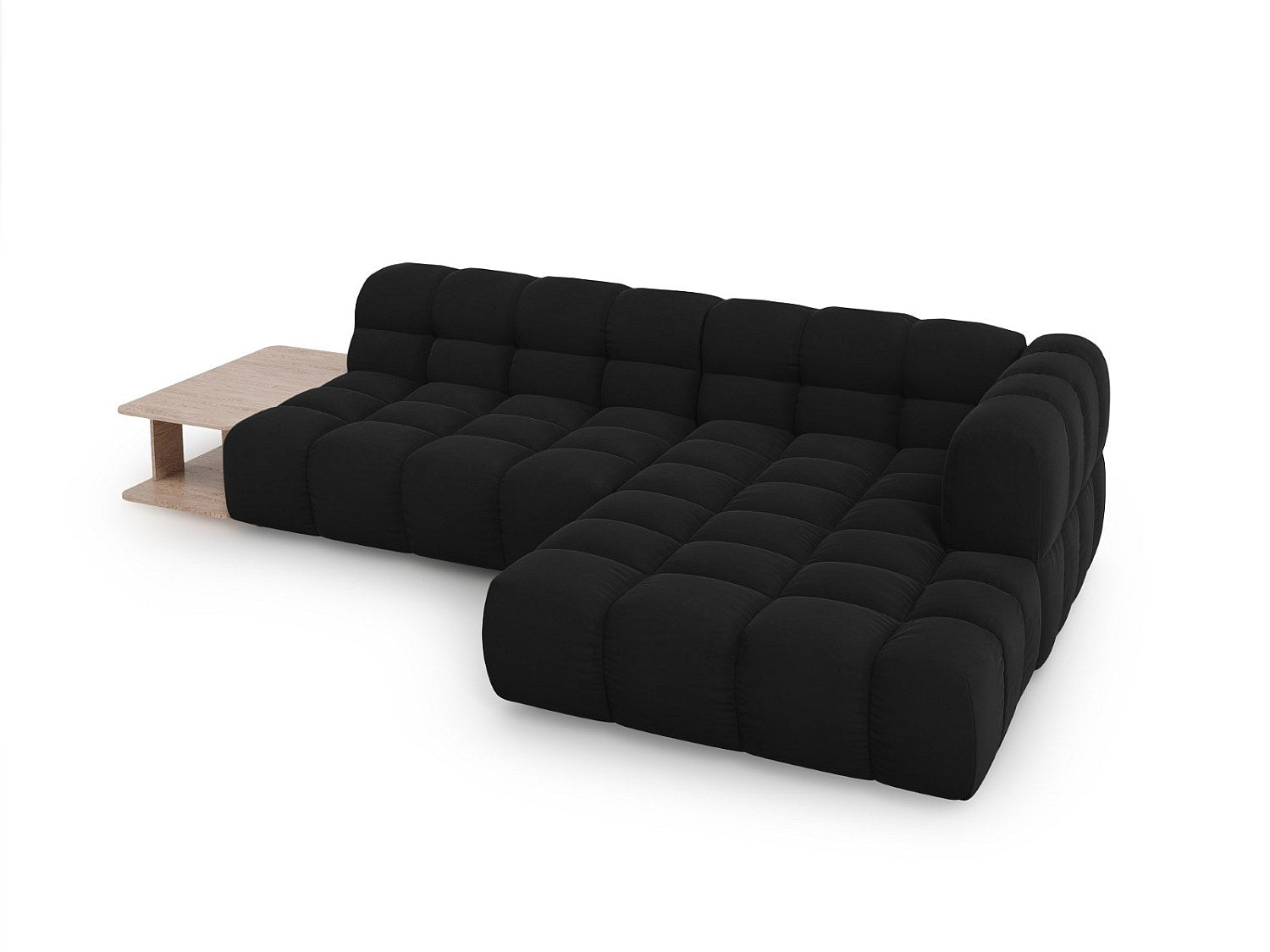 Canapé modulable 4 places noir velours