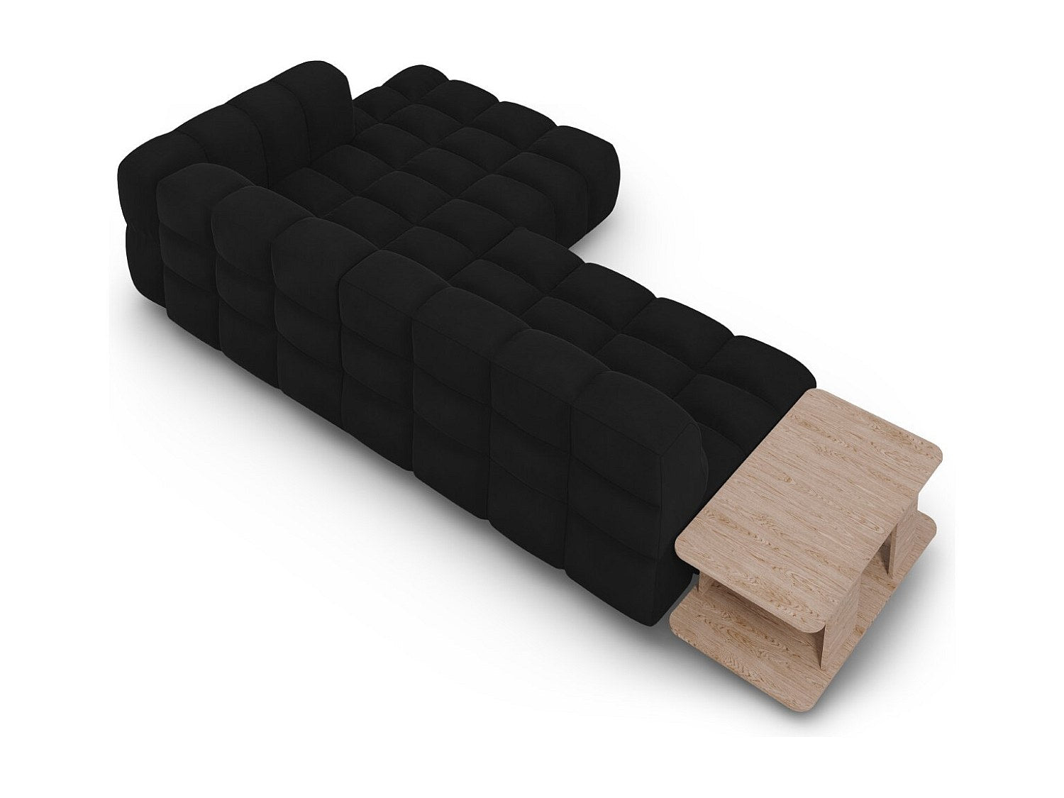 Canapé modulable 4 places noir velours