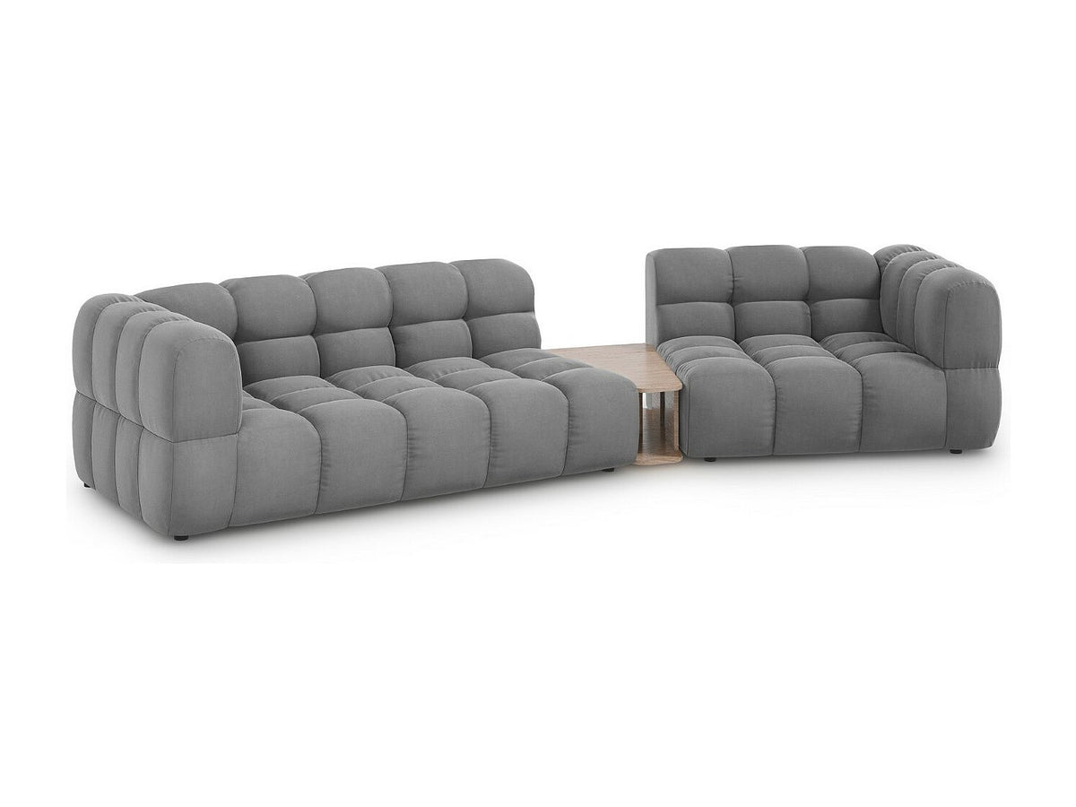 Canapé modulable 3 places gris velours