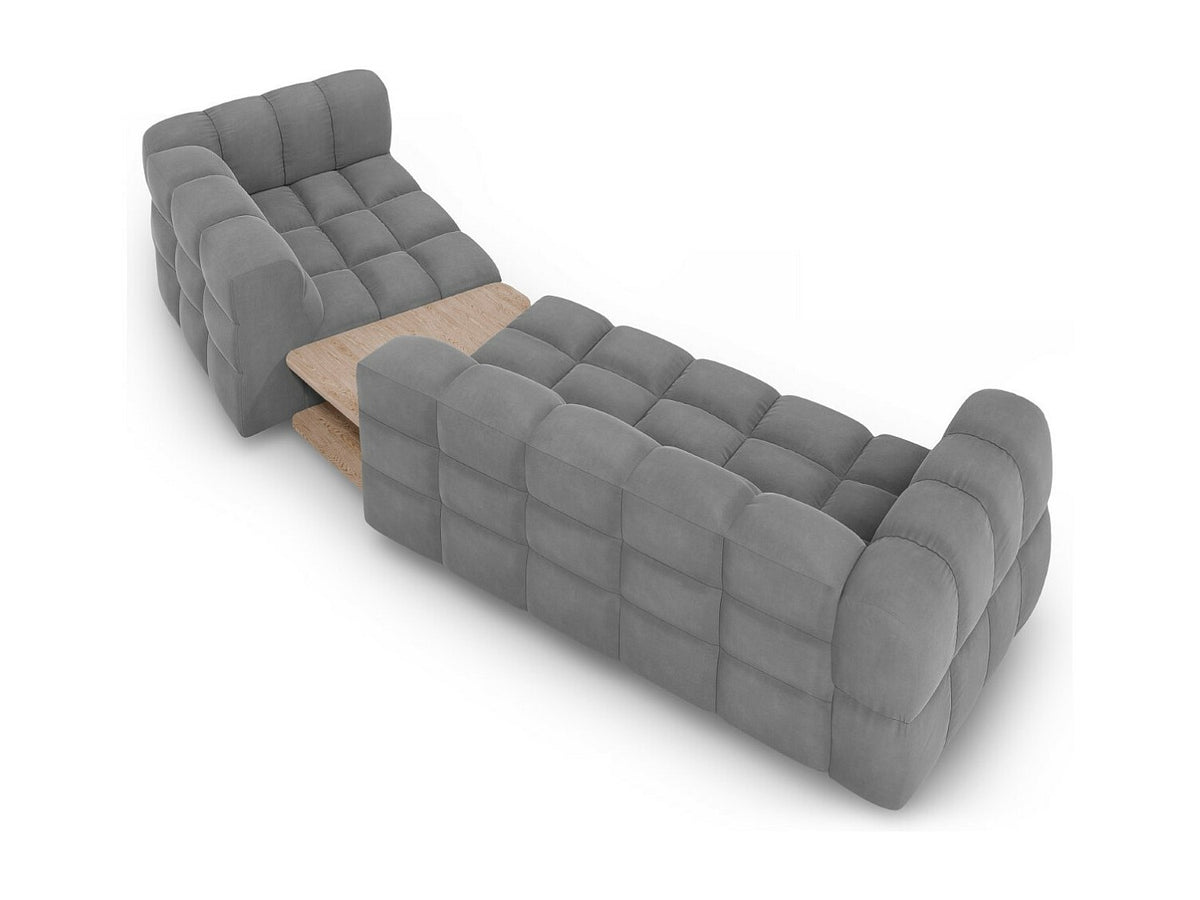 Canapé modulable 3 places gris velours