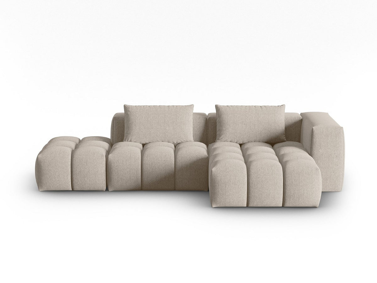 Canapé modulable 4 places marron tissu