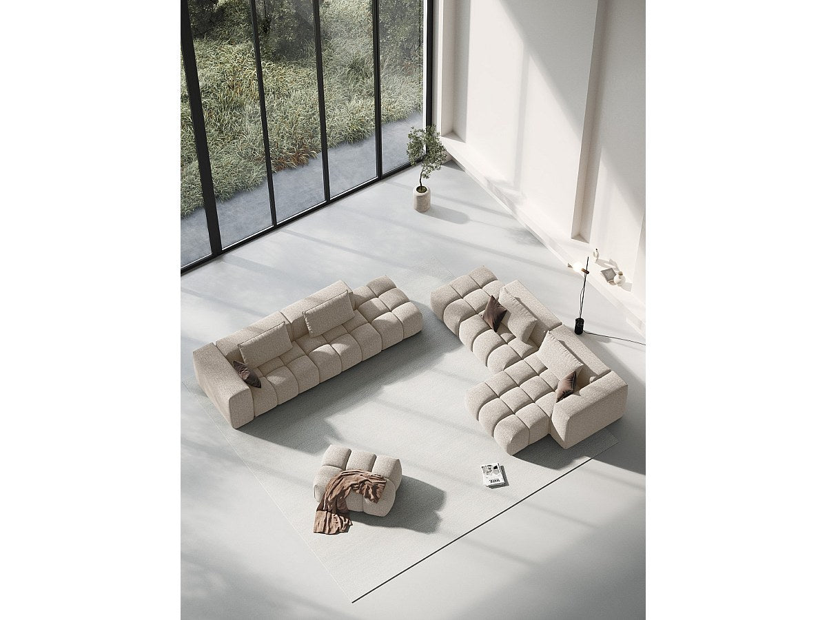 Canapé modulable 4 places marron tissu