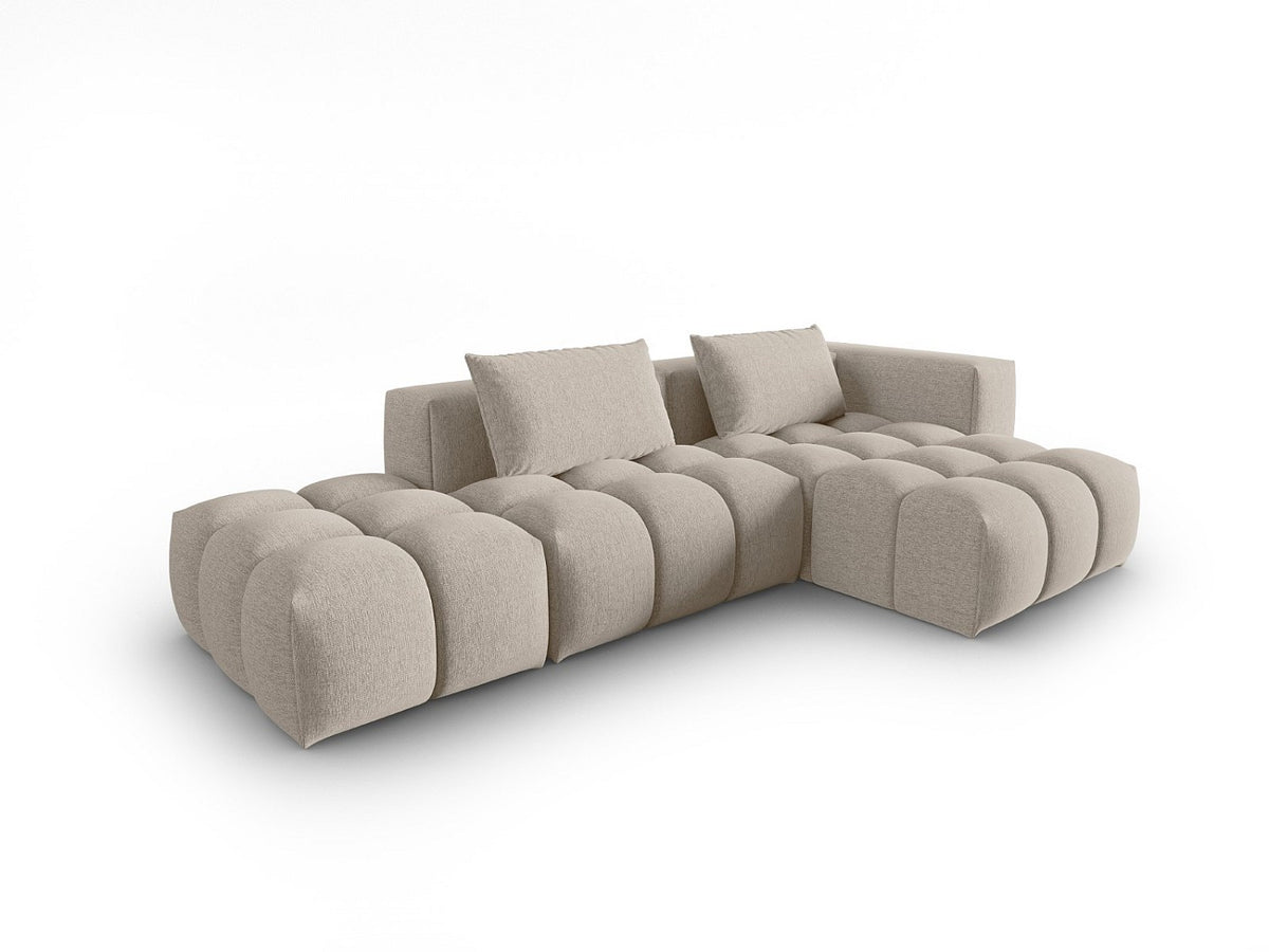 Canapé modulable 4 places marron tissu