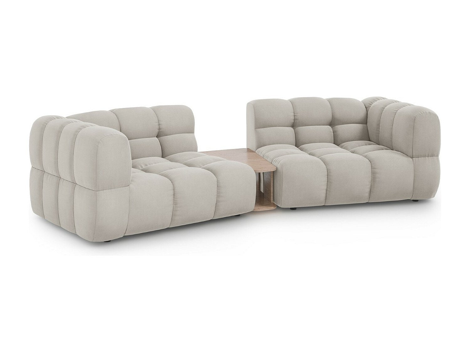 Canapé modulable 2 places beige velours