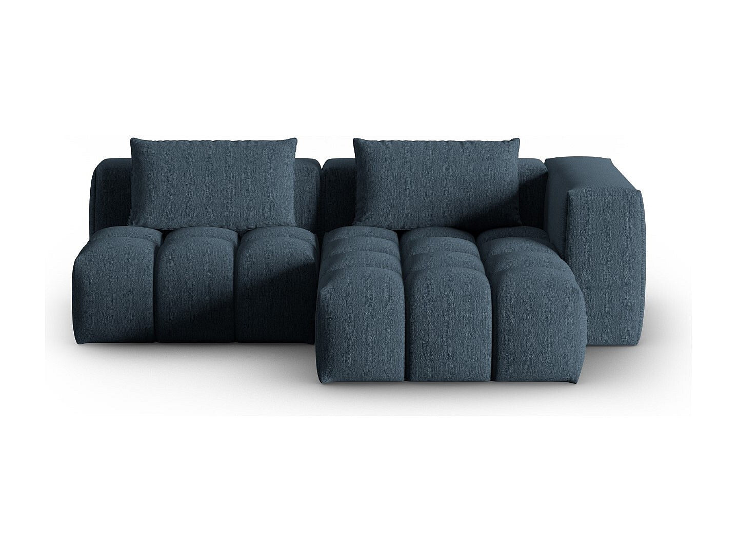 Canapé modulable 3 places bleu tissu