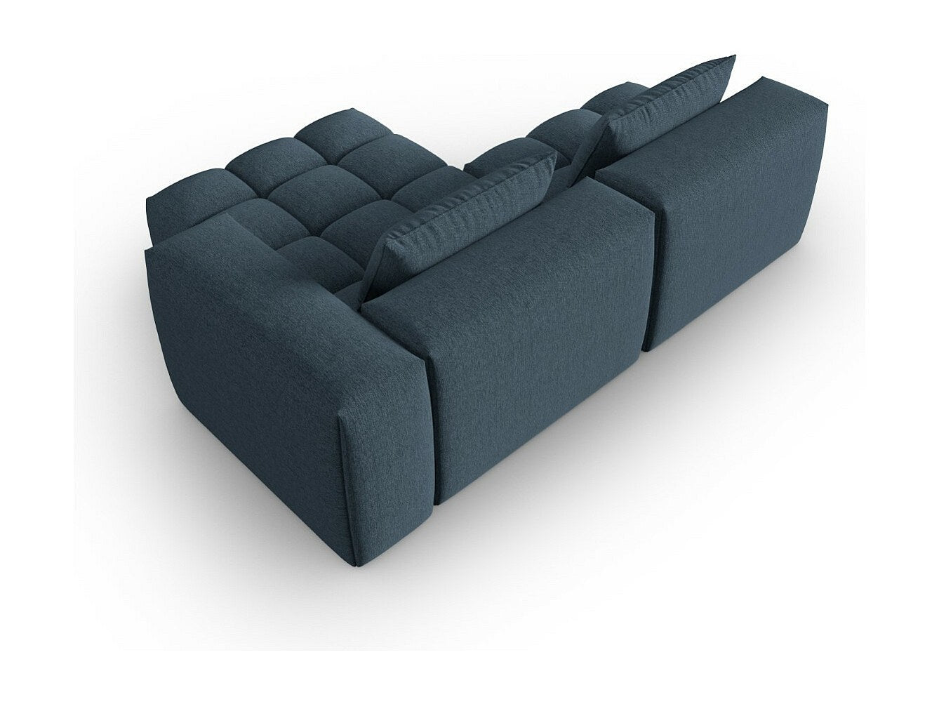 Canapé modulable 3 places bleu tissu