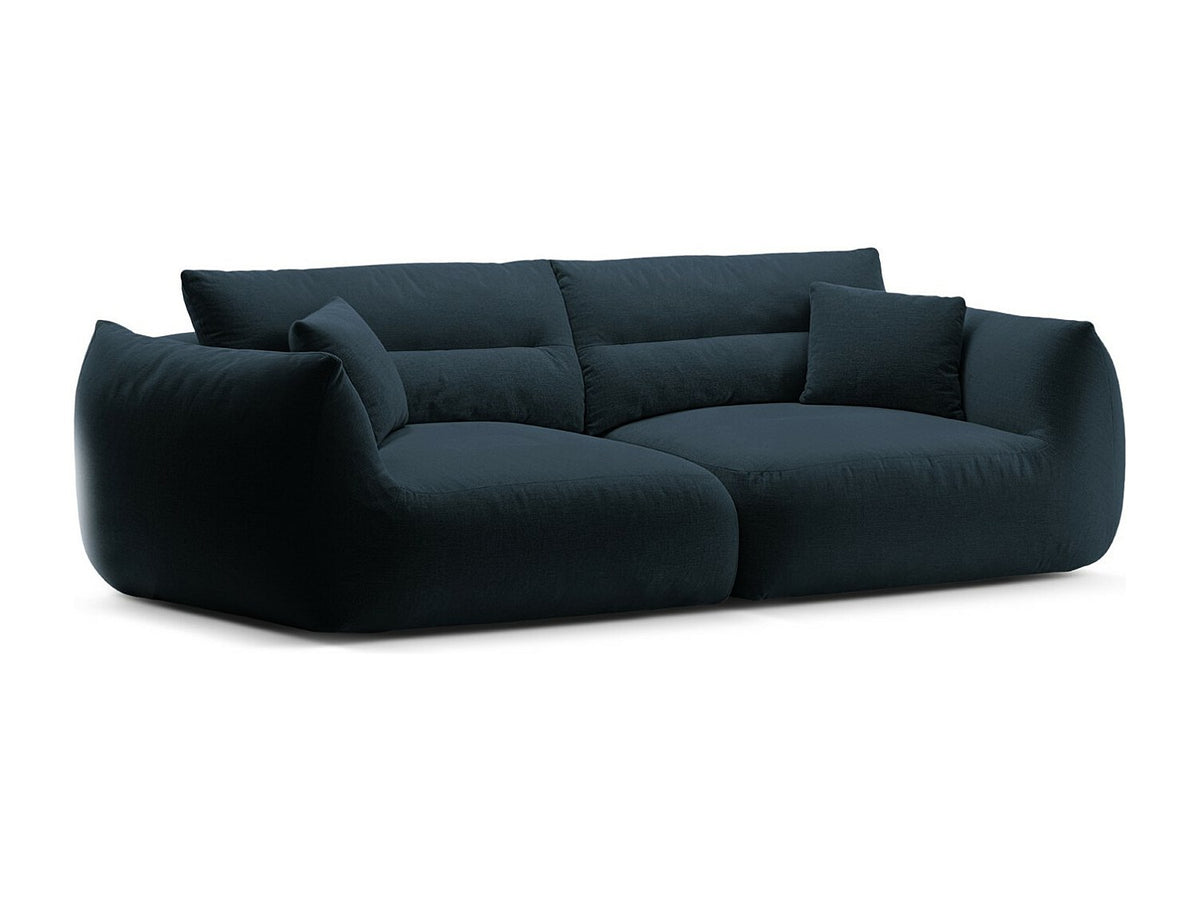 Canapé modulable 4 places bleu tissu