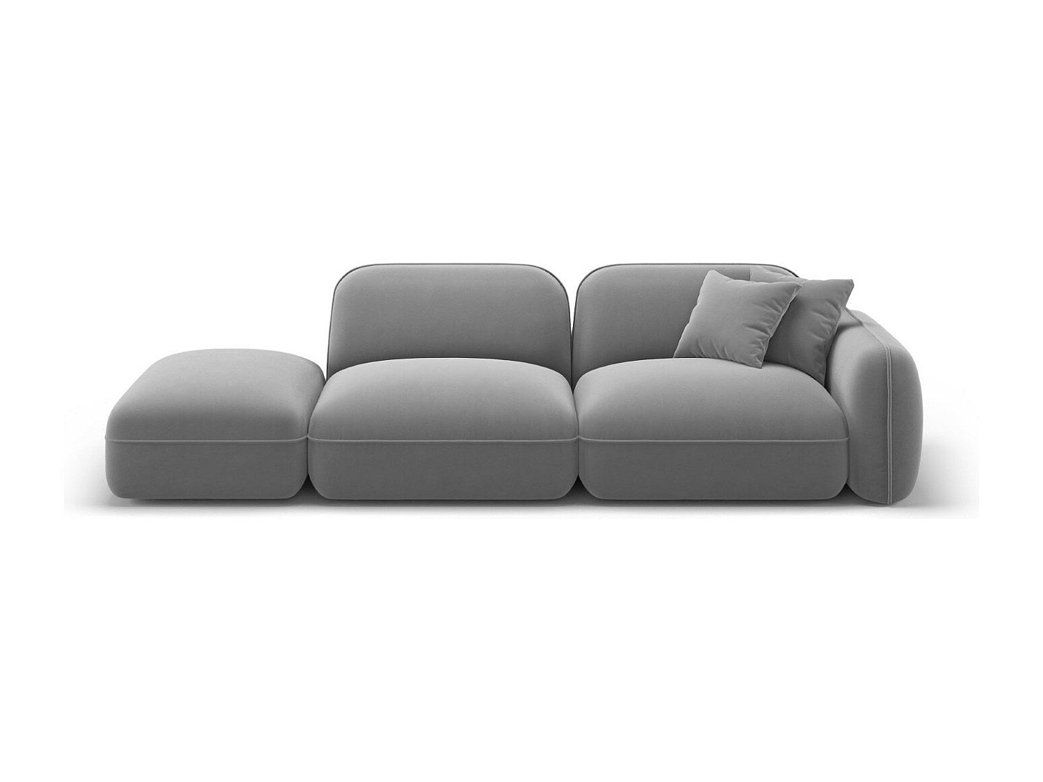 Canapé modulable 3 places gris velours