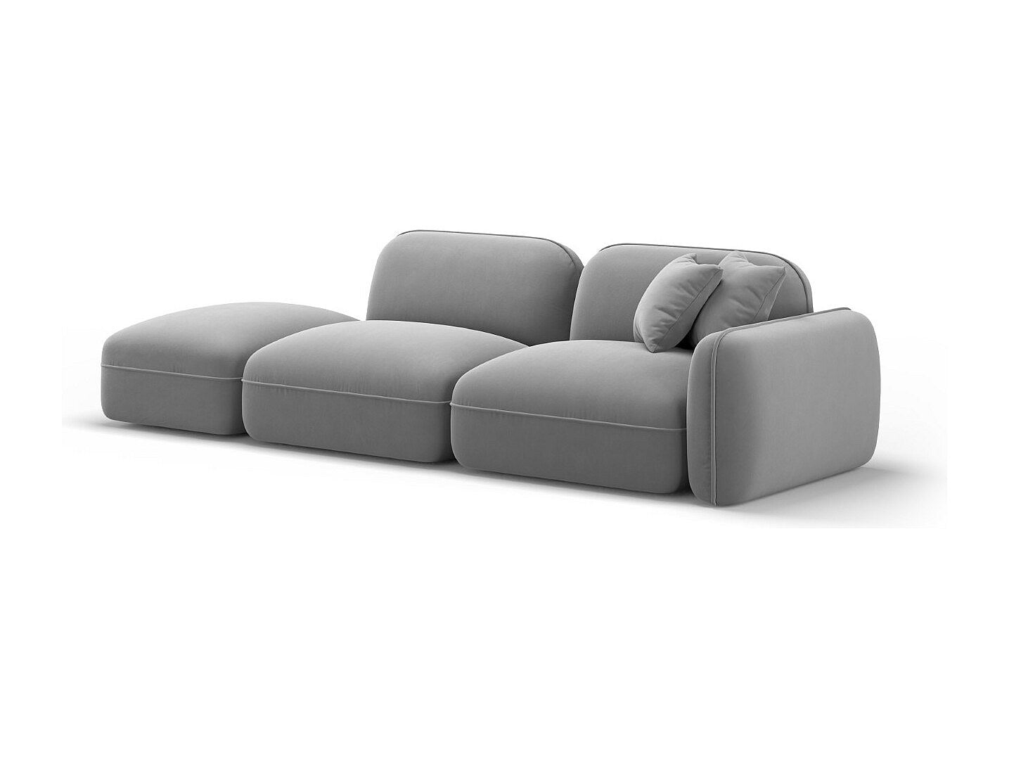 Canapé modulable 3 places gris velours
