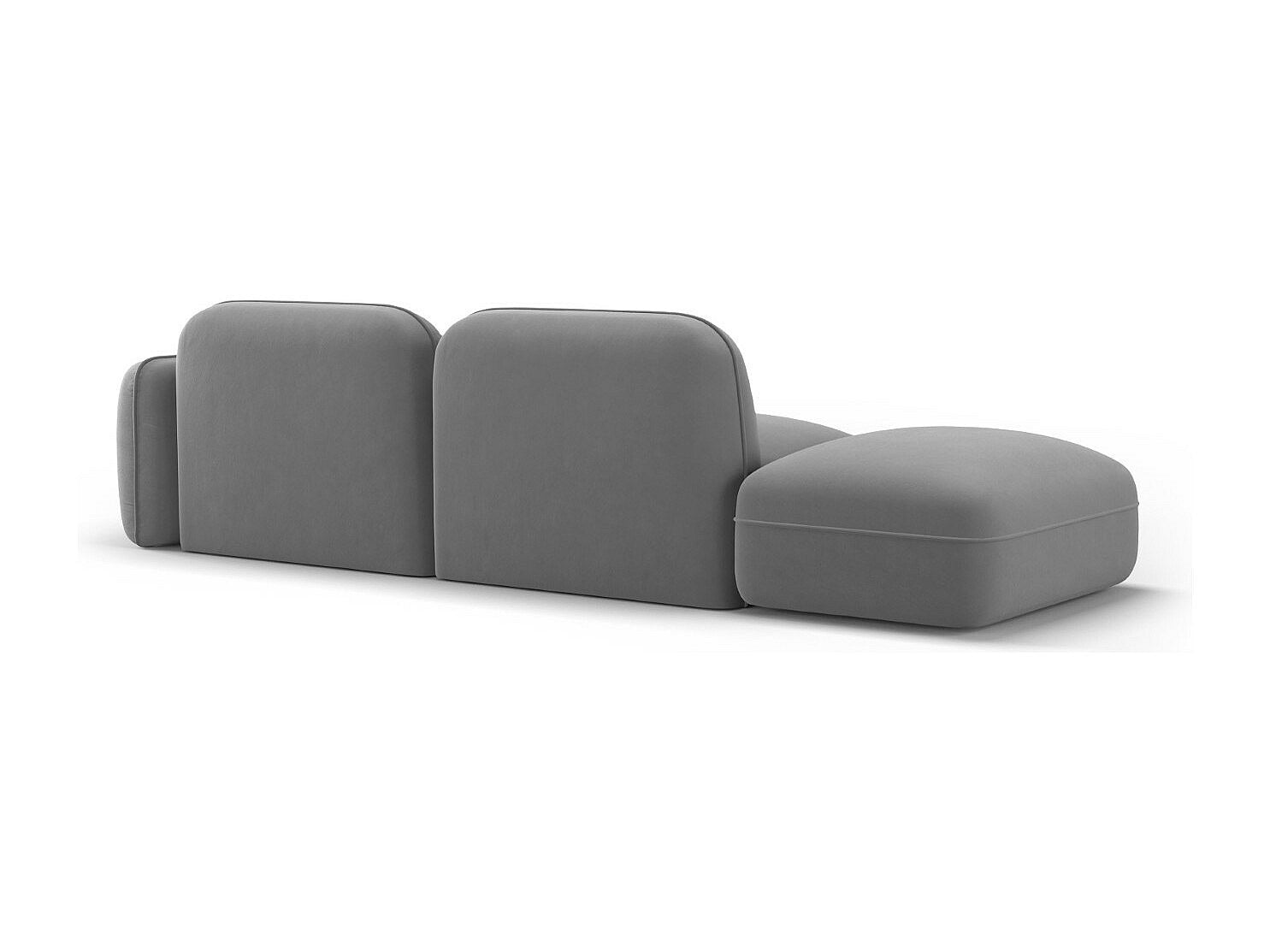 Canapé modulable 3 places gris velours