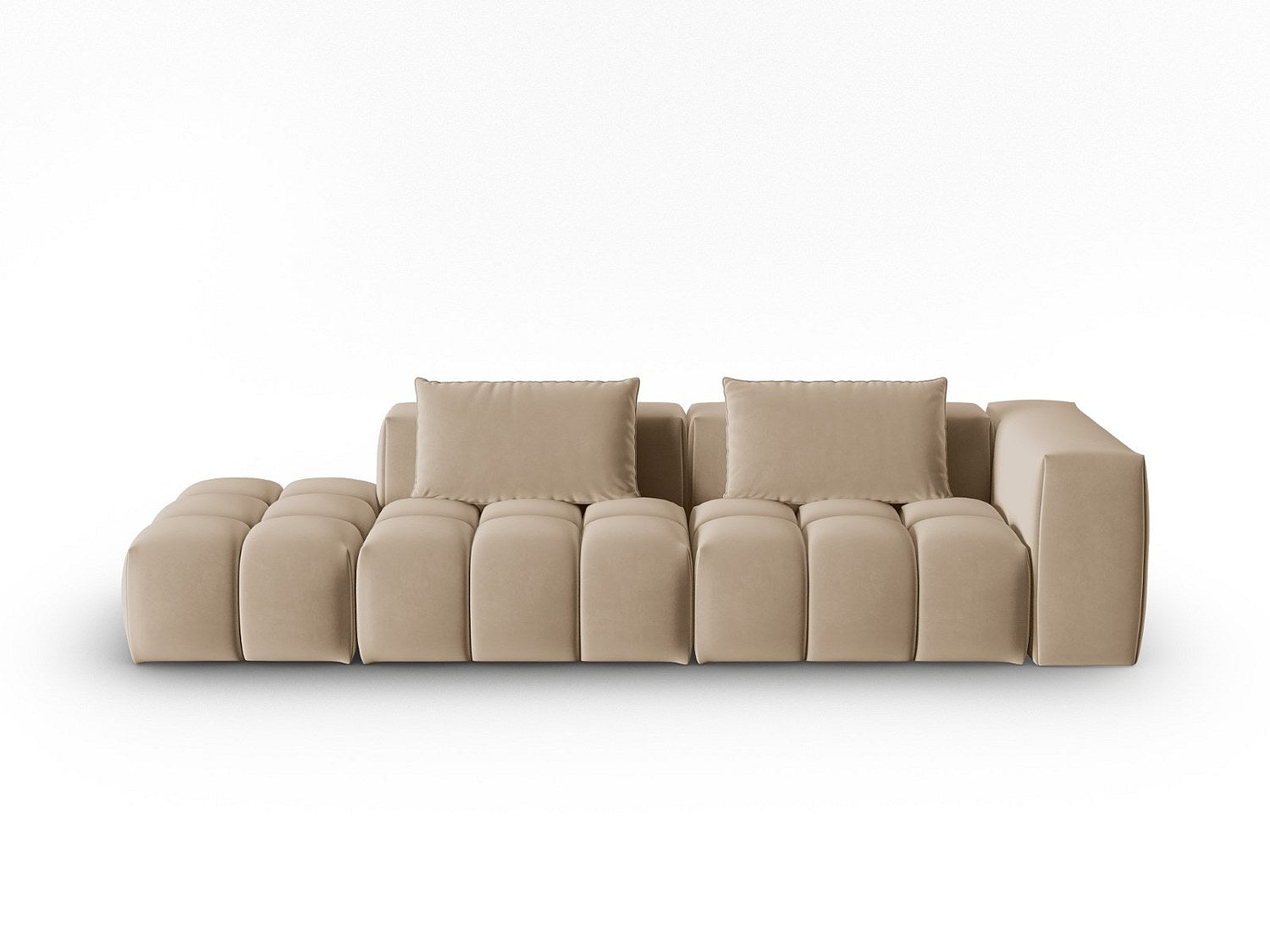 Canapé modulable 3 places marron velours
