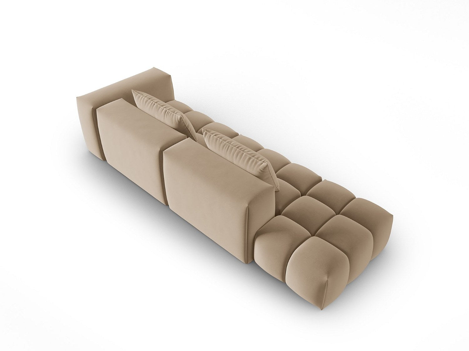 Canapé modulable 3 places marron velours