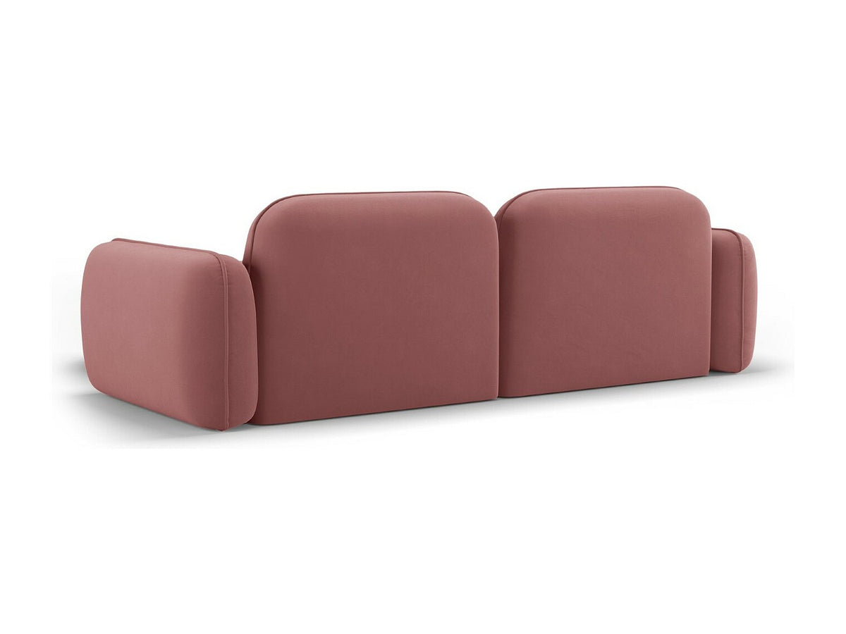 Canapé modulable 3 places rose velours
