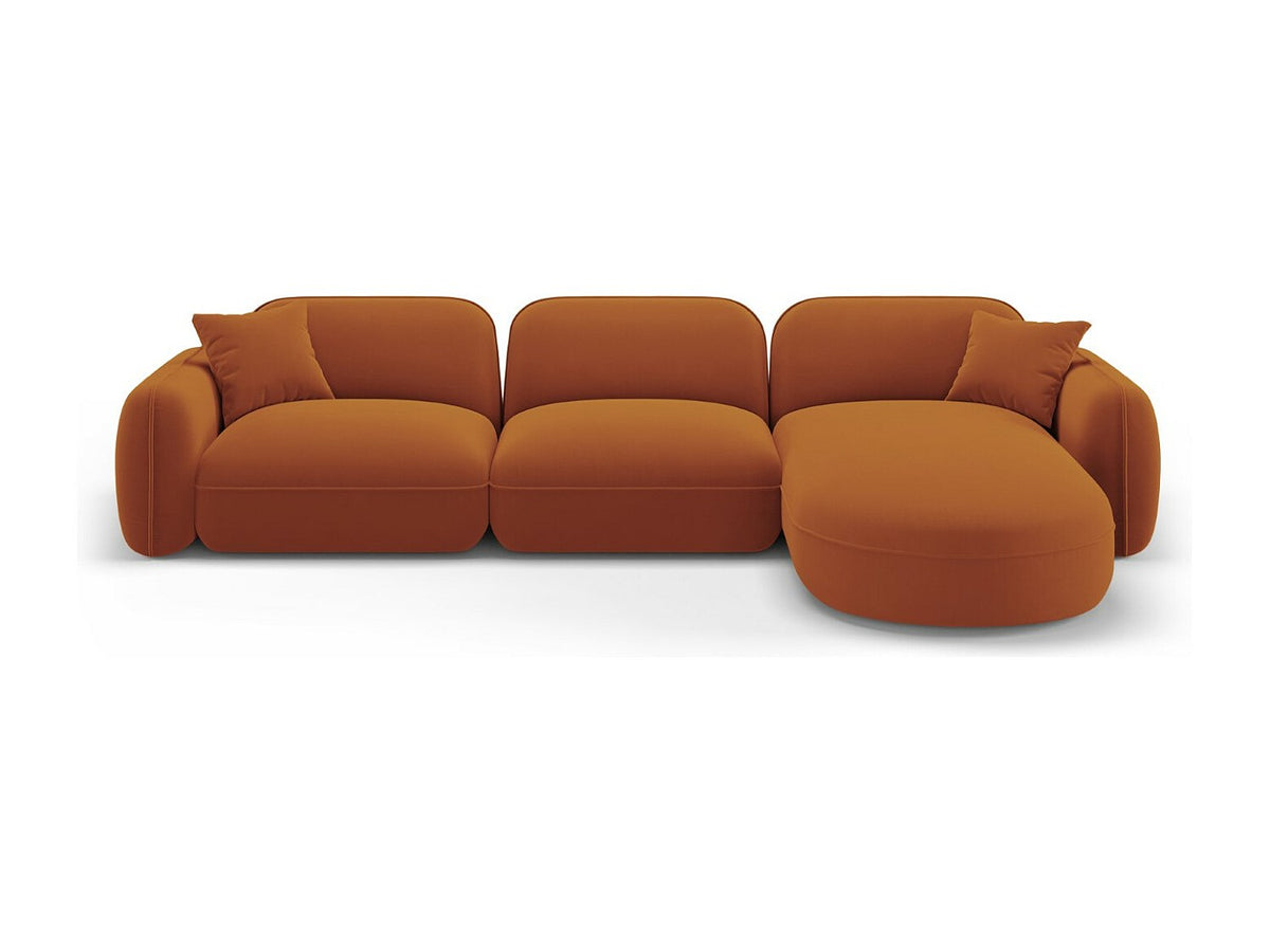 Canapé modulable 4 places orange velours