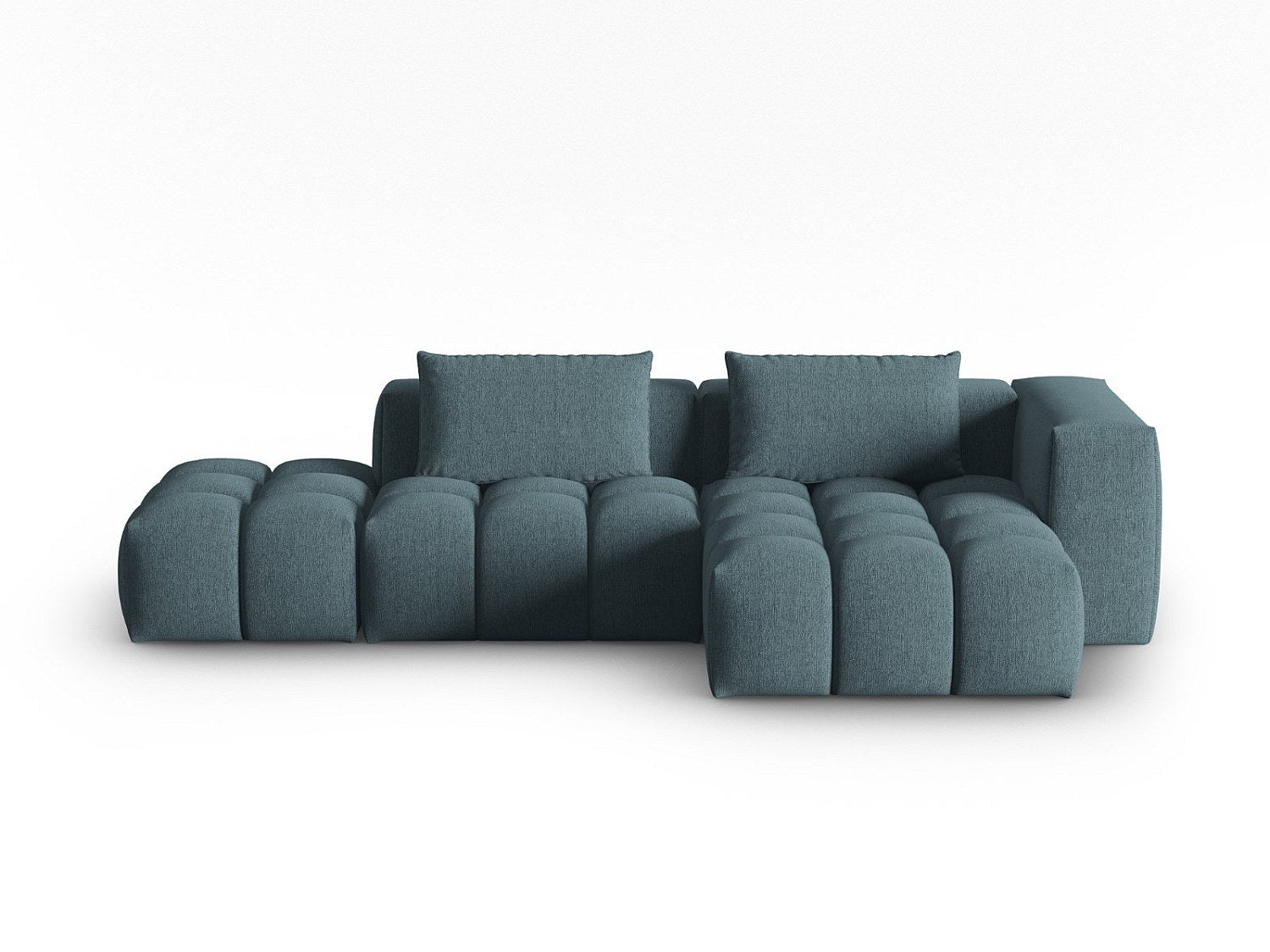 Canapé modulable 4 places bleu tissu