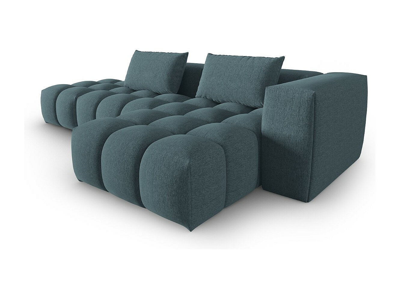 Canapé modulable 4 places bleu tissu