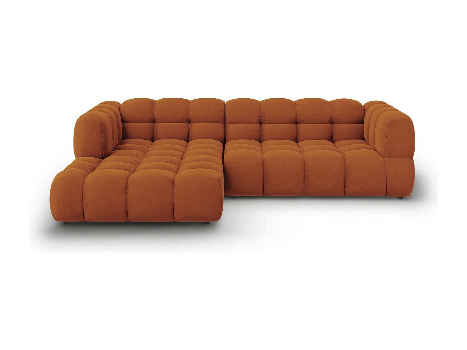 Canapé modulable 4 places orange velours
