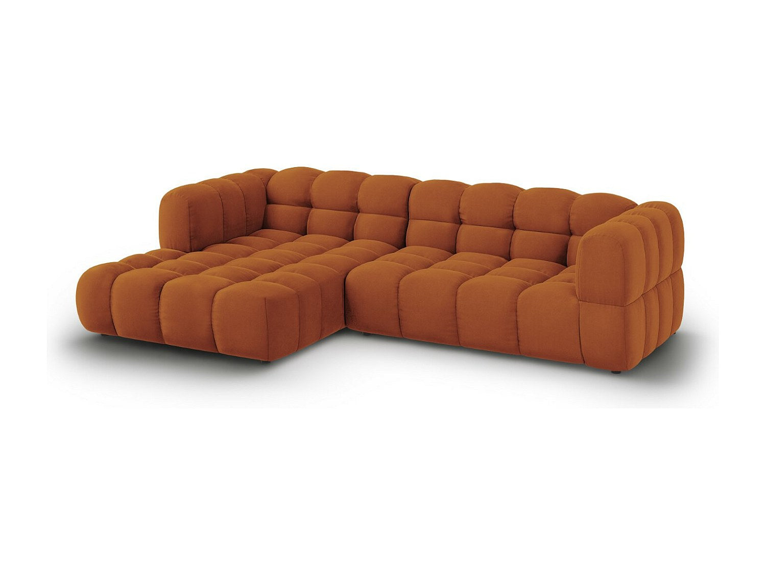 Canapé modulable 4 places orange velours