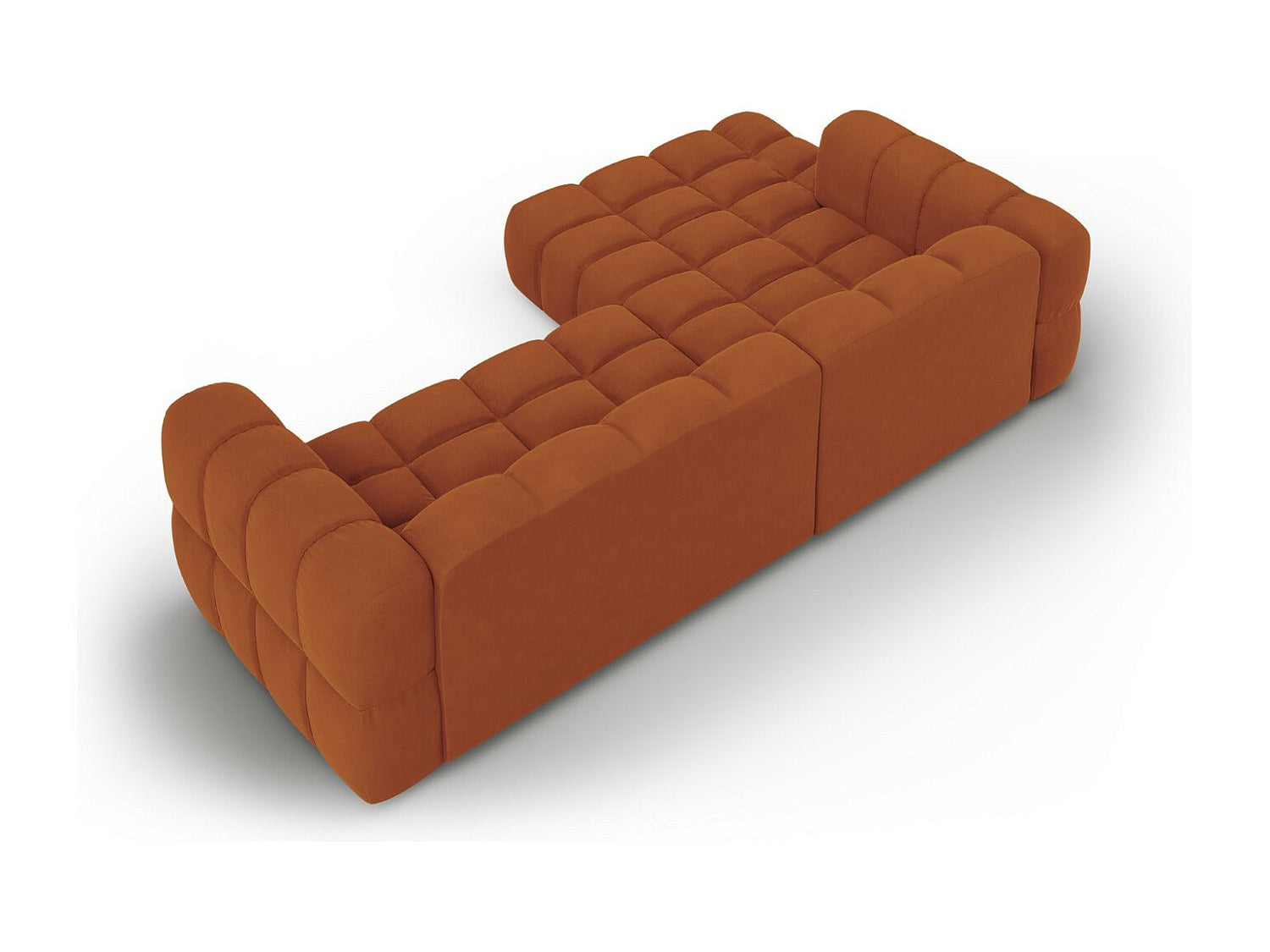 Canapé modulable 4 places orange velours