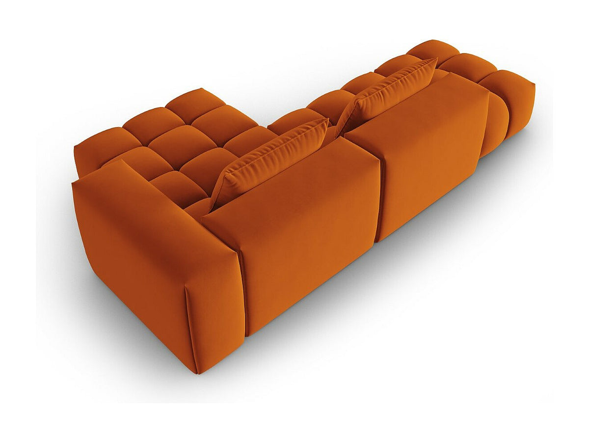 Canapé modulable 4 places orange velours