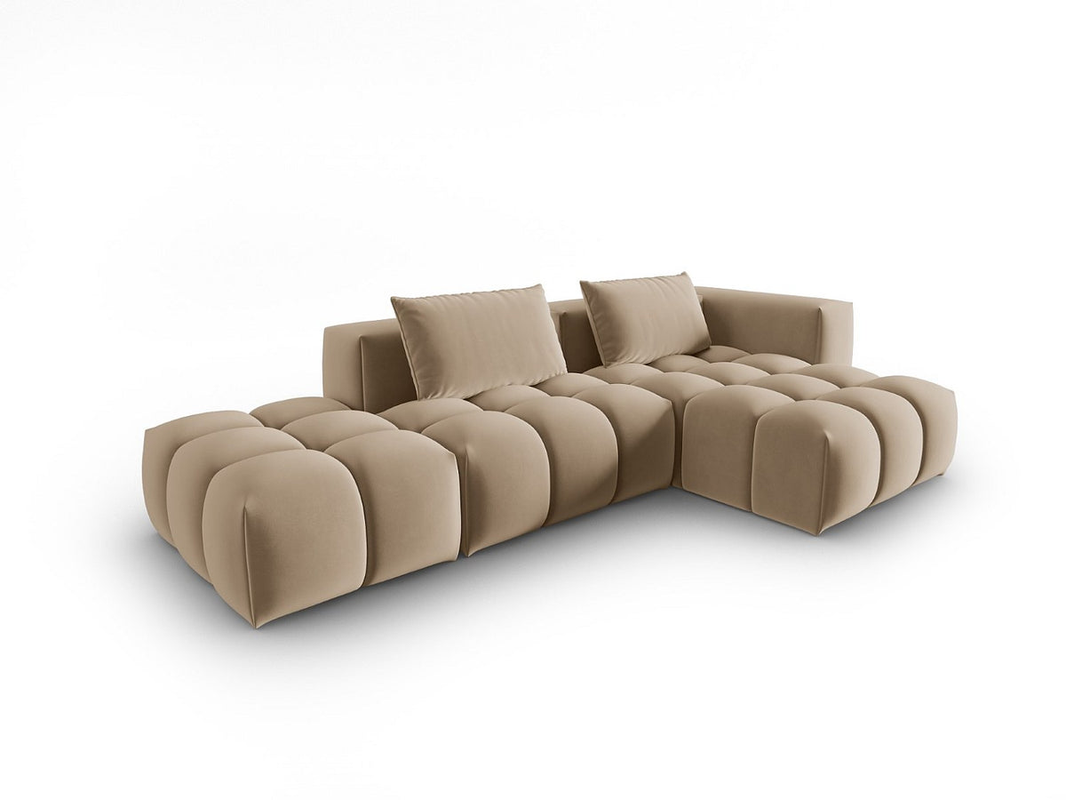 Canapé modulable 4 places marron velours