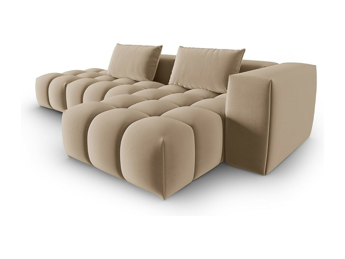 Canapé modulable 4 places marron velours