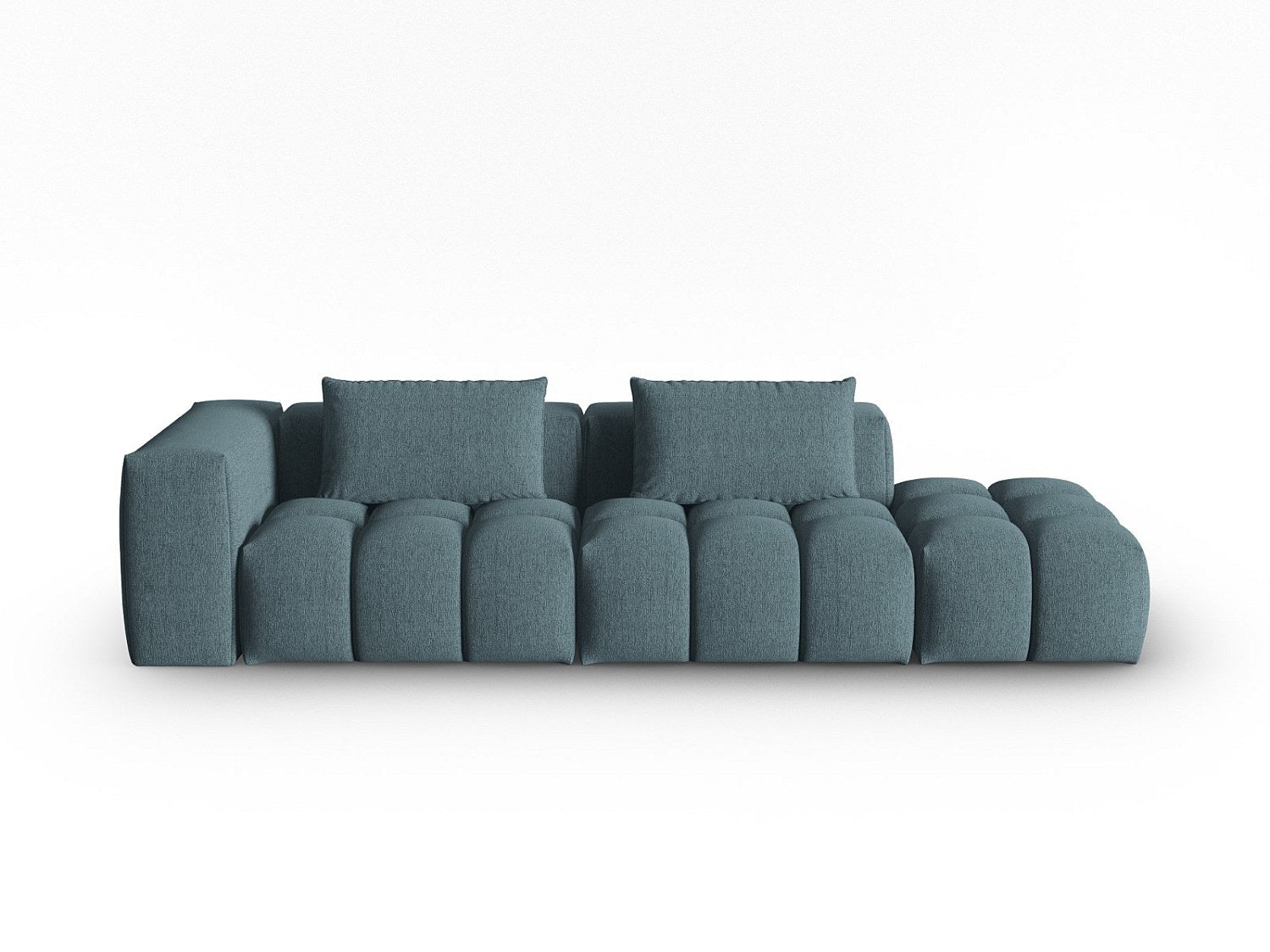 Canapé modulable 3 places bleu tissu