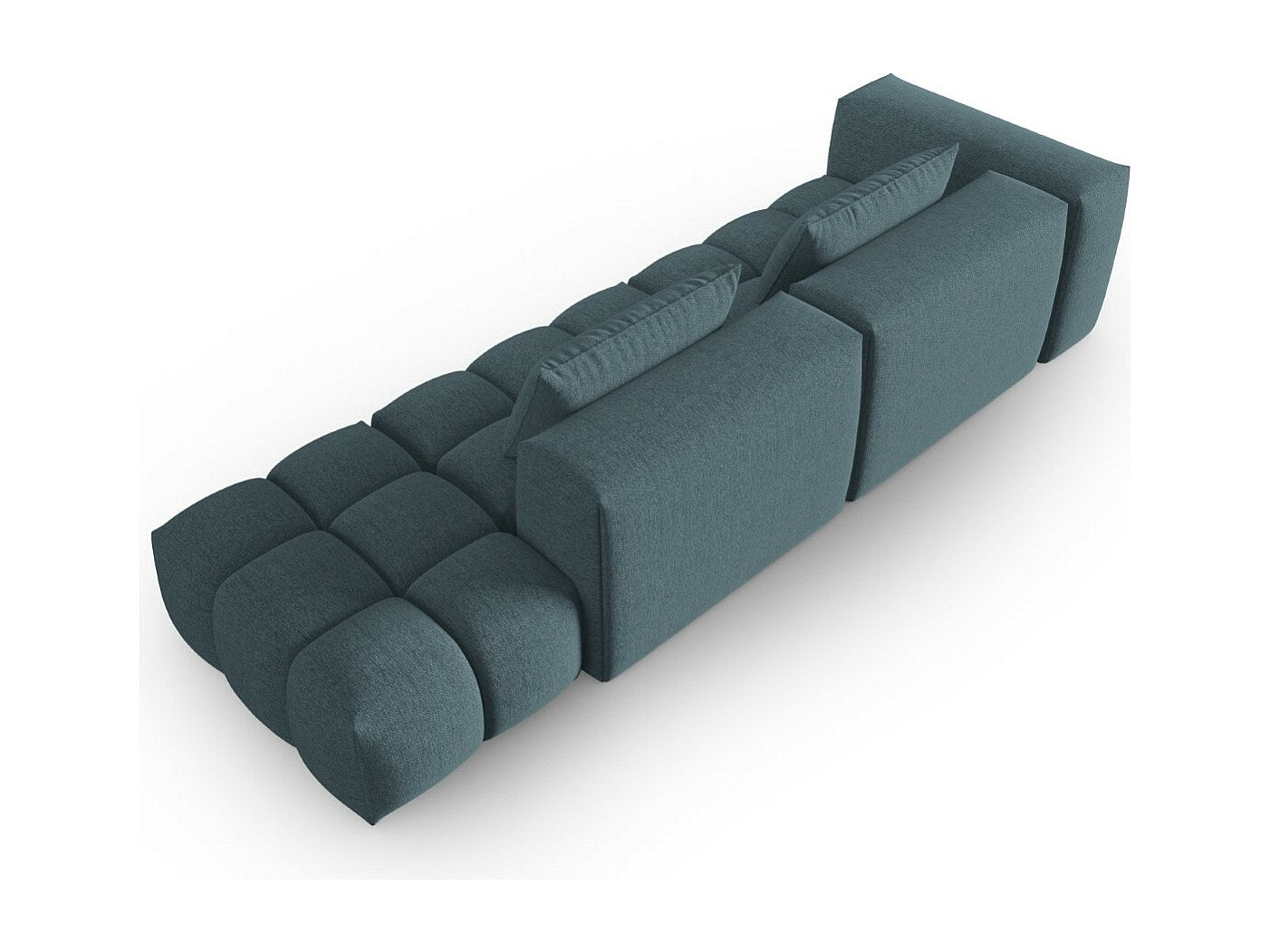 Canapé modulable 3 places bleu tissu