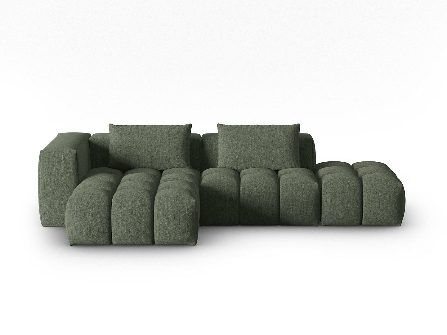 Canapé modulable 4 places vert tissu