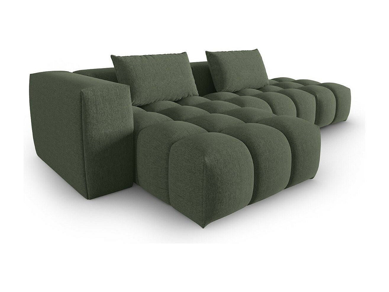 Canapé modulable 4 places vert tissu