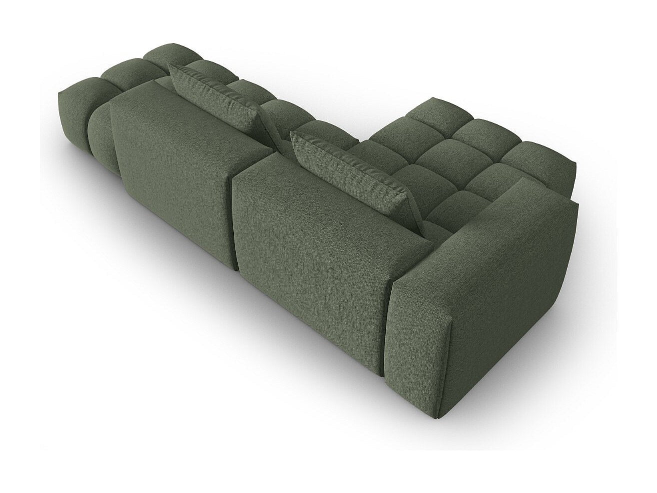 Canapé modulable 4 places vert tissu