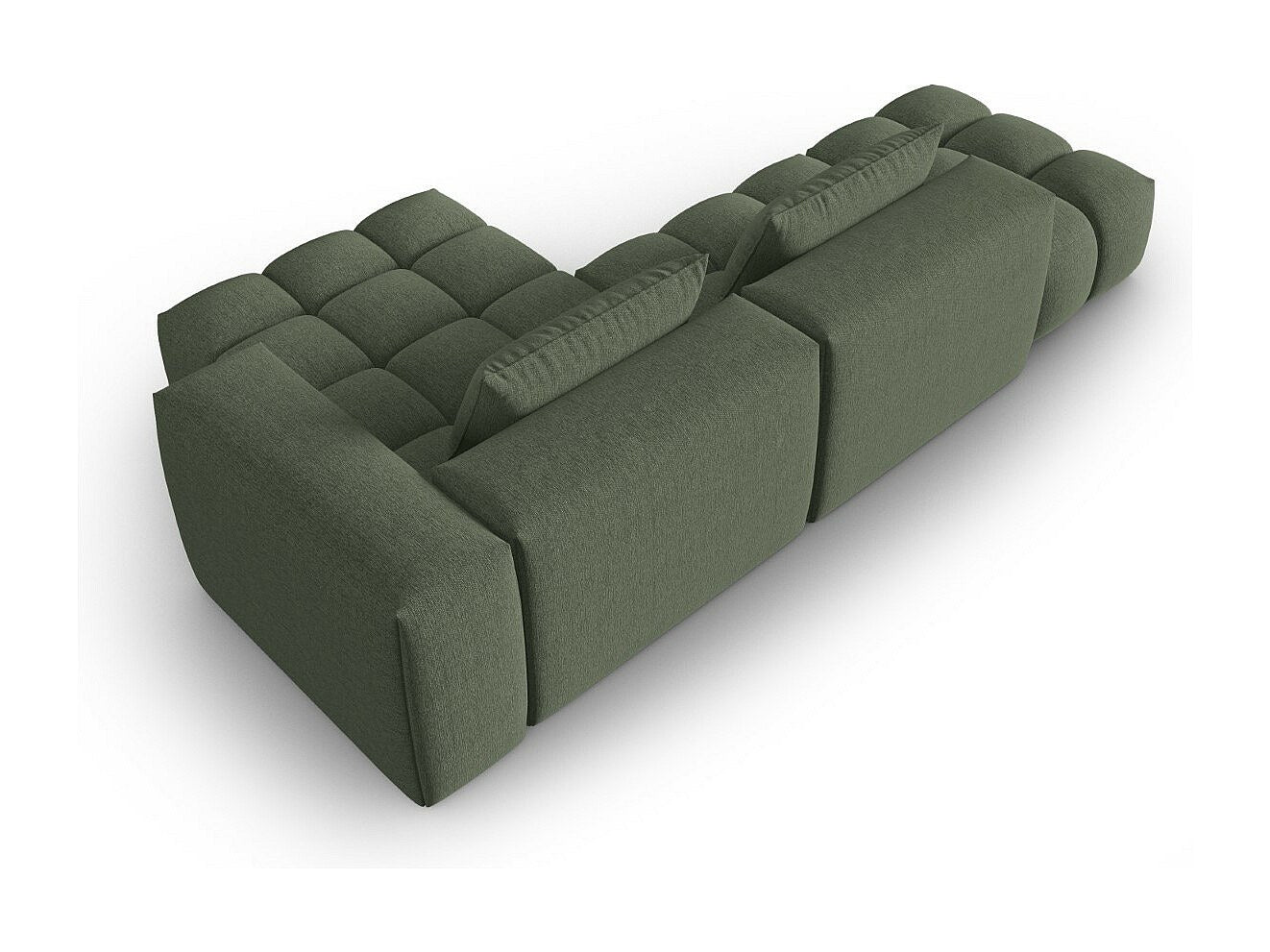 Canapé modulable 4 places vert tissu