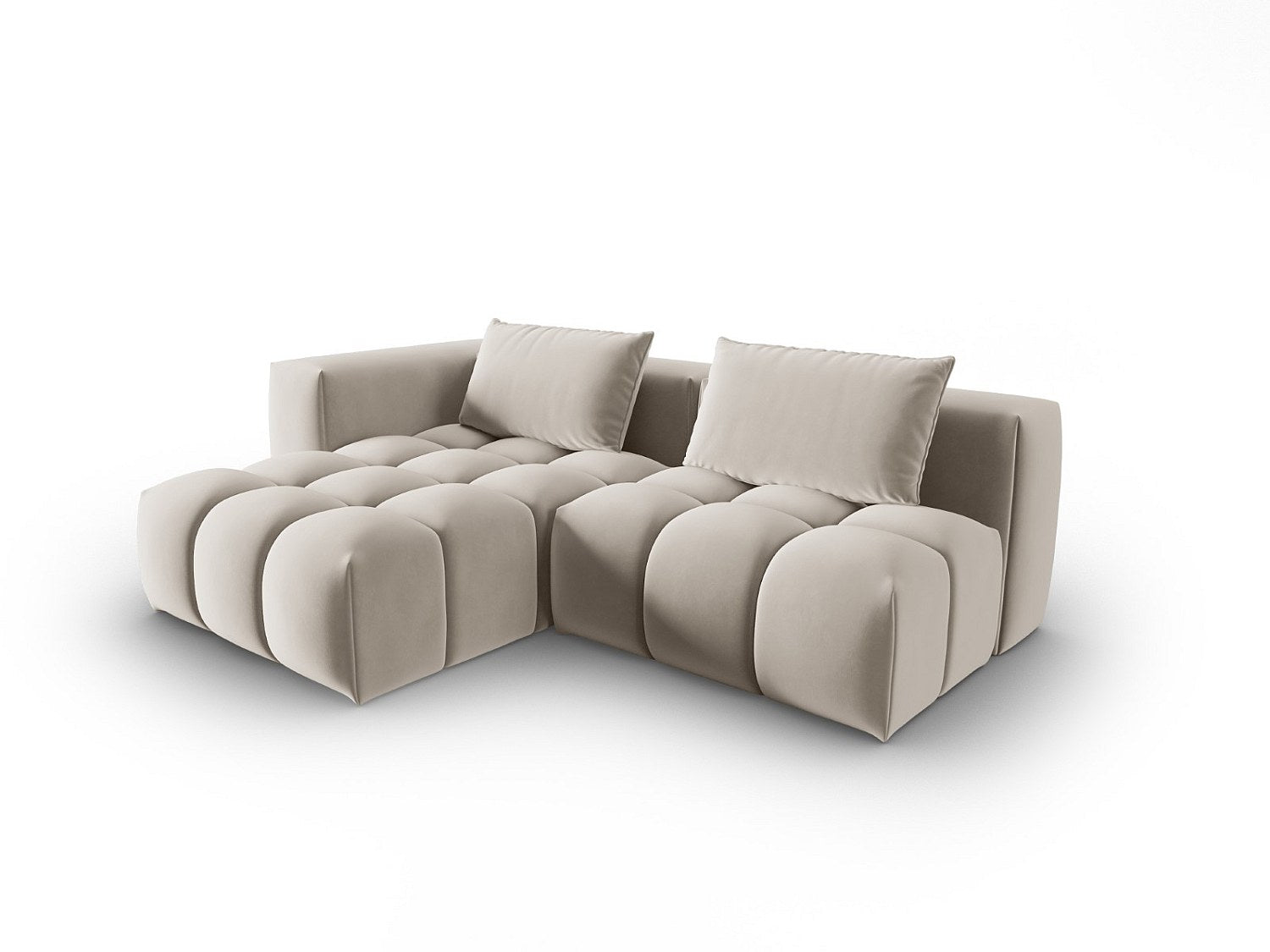 Canapé modulable 3 places blanc velours