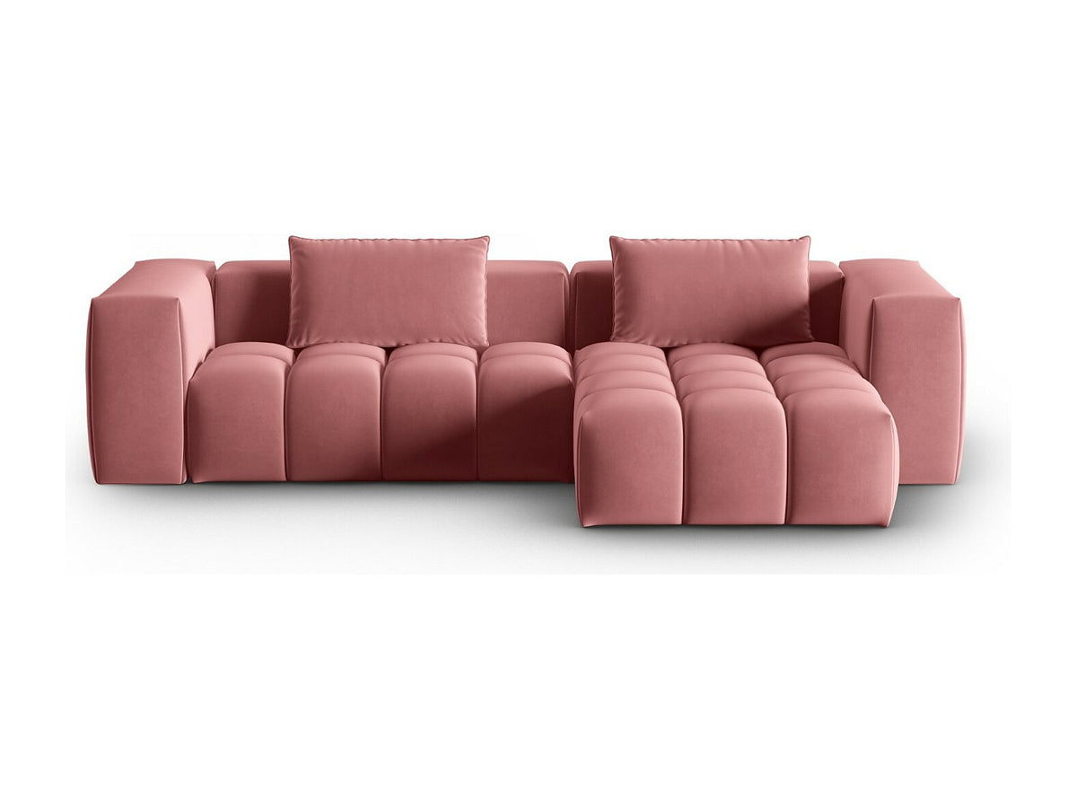 Canapé modulable 3 places rose velours