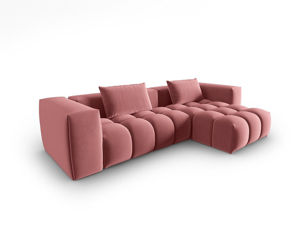 Canapé modulable 3 places rose velours