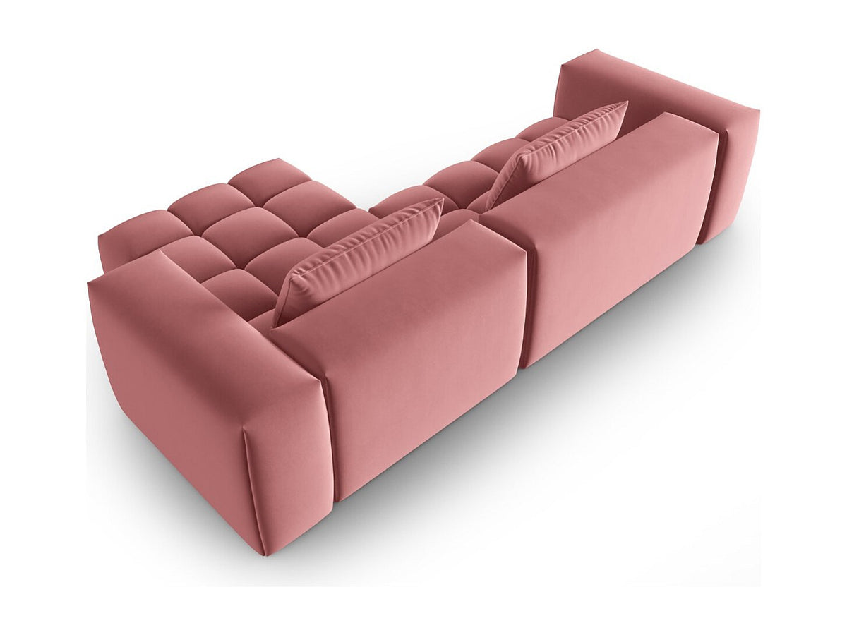 Canapé modulable 3 places rose velours