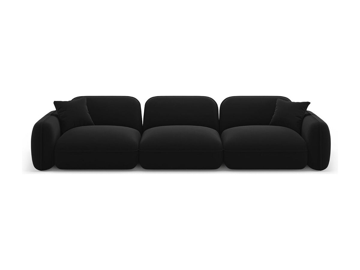 Canapé modulable 4 places noir velours