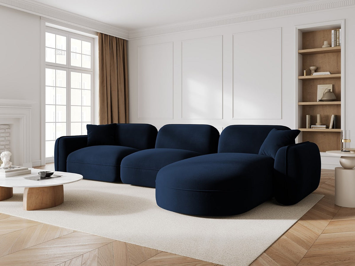 Canapé modulable 4 places bleu velours