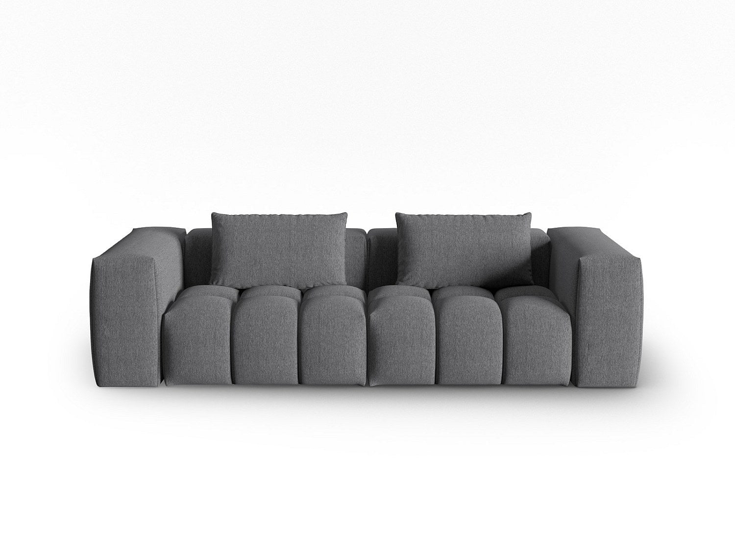 Canapé modulable 3 places gris tissu