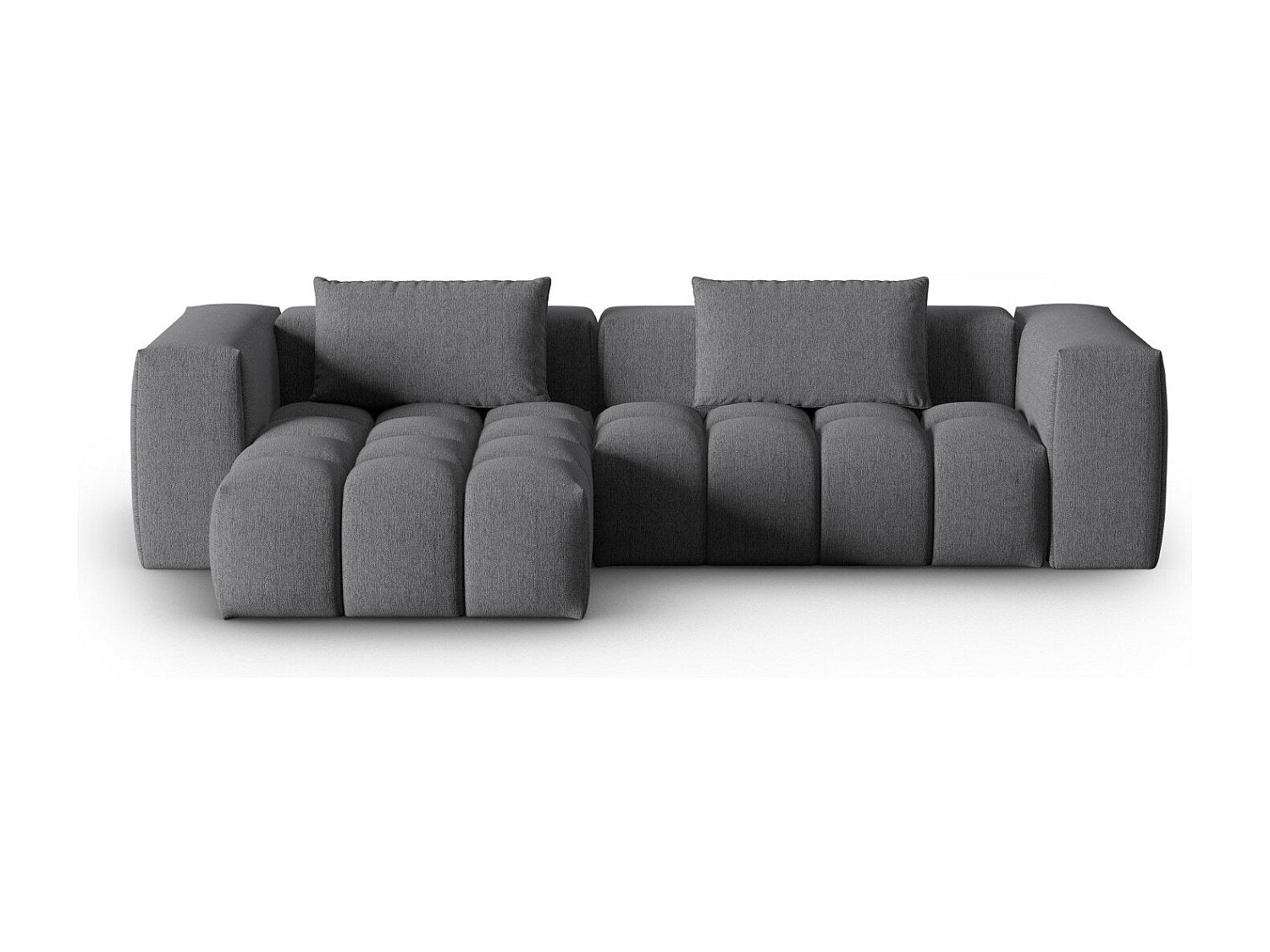 Canapé modulable 3 places gris tissu
