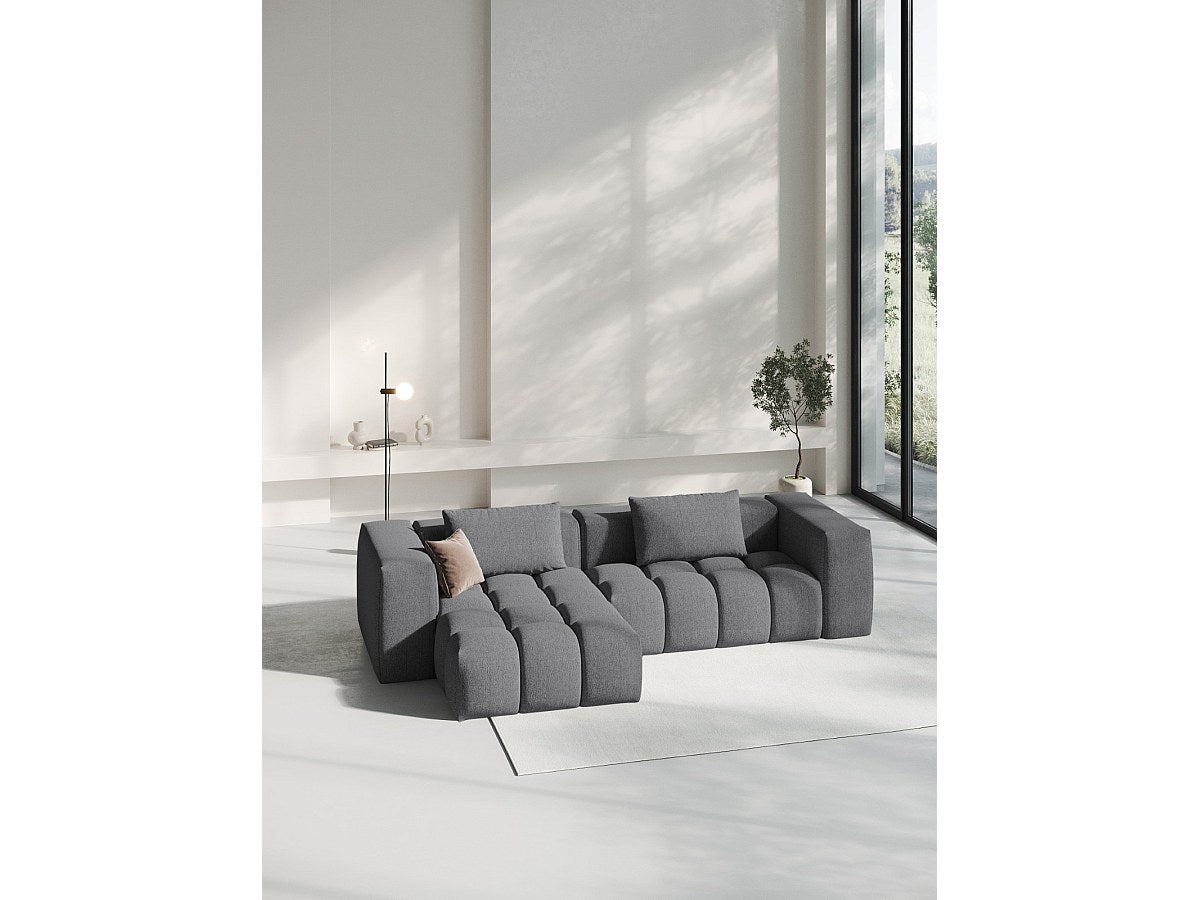 Canapé modulable 3 places gris tissu