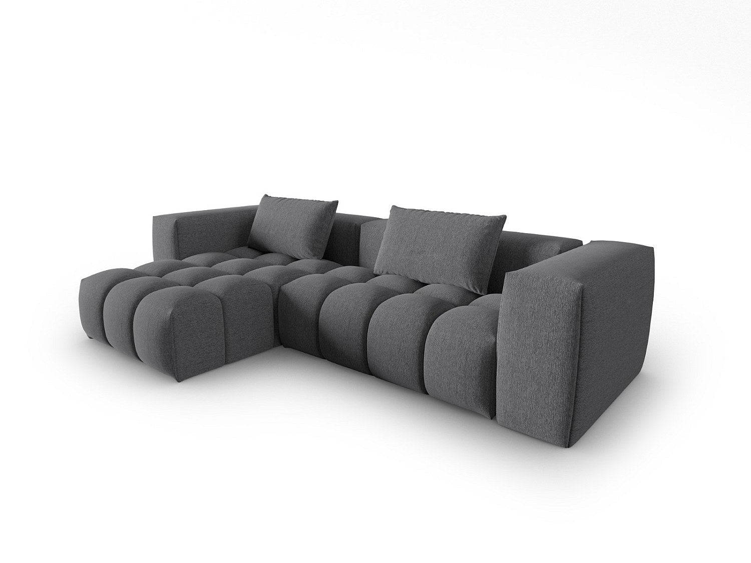 Canapé modulable 3 places gris tissu